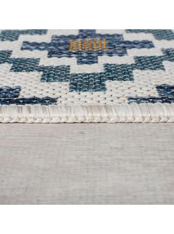Flair Rugs Outdoor-Teppich "Zia" in Blau/ Gelb