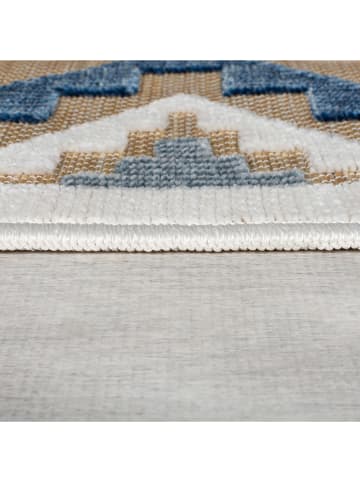 Flair Rugs Outdoor-Tepich "Zion" in Creme/ Beige/ Blau