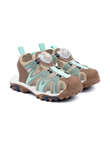 mikk-line Enkelsandalen lichtbruin/beige/mintgroen