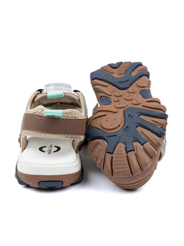 mikk-line Enkelsandalen lichtbruin/beige/mintgroen