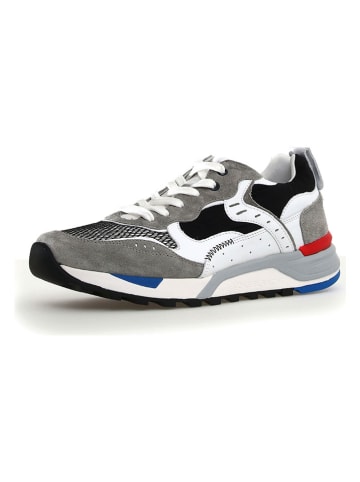 Voile Blanche Skórzane sneakersy w kolorze szaro-białym