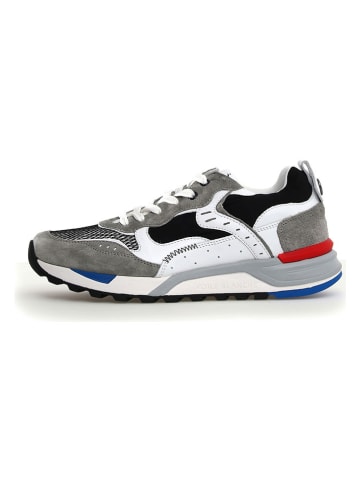 Voile Blanche Skórzane sneakersy w kolorze szaro-białym