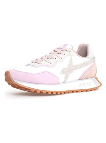 W6YZ Leder-Sneakers in Weiß/ Lila