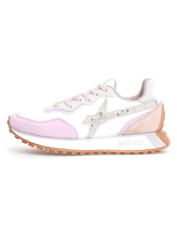 W6YZ Leder-Sneakers in Weiß/ Lila