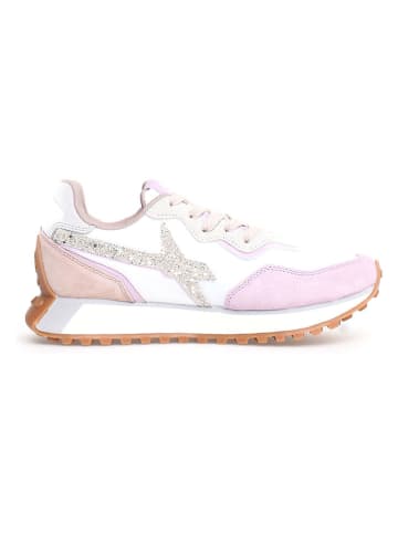 W6YZ Leder-Sneakers in Weiß/ Lila