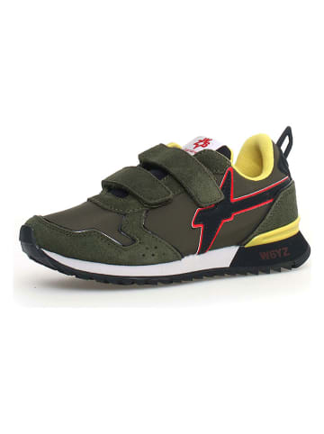 W6YZ Leder-Sneakers in Khaki/ Gelb