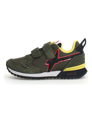 W6YZ Leder-Sneakers in Khaki/ Gelb