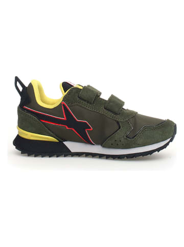 W6YZ Leder-Sneakers in Khaki/ Gelb