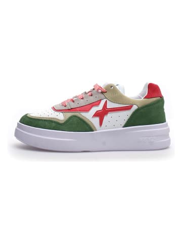 W6YZ Leder-Sneakers in Weiß/ Grün