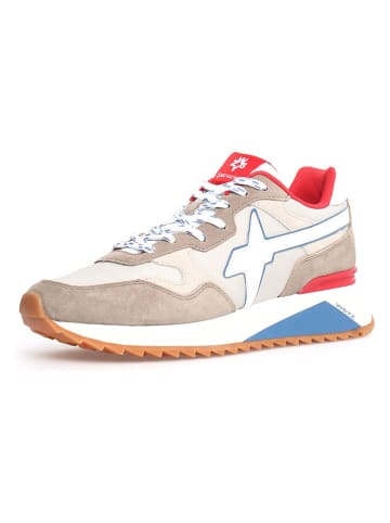 W6YZ Leder-Sneakers in Taupe/ Weiß