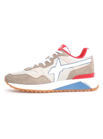 W6YZ Leder-Sneakers in Taupe/ Weiß