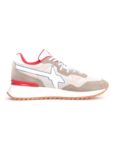 W6YZ Leder-Sneakers in Taupe/ Weiß