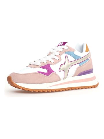 W6YZ Leder-Sneakers in Weiß/ Rosa