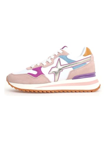 W6YZ Leder-Sneakers in Weiß/ Rosa