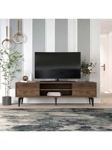 Evila TV-Regal "Brendon" in Braun - (B)160 x (H)48,2 x (T)39,6 cm