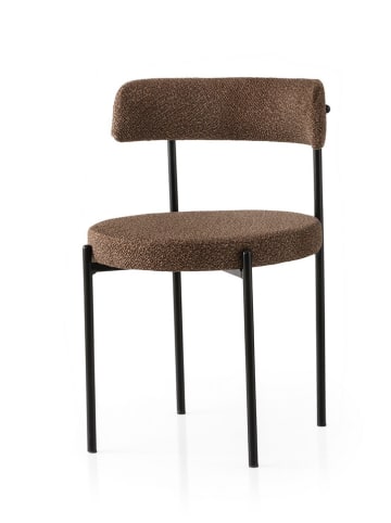 Evila 2-delige set: eetkamerstoelen "Gini" bruin - (B)48,5 x (H)75,5 x (D)50,5 cm