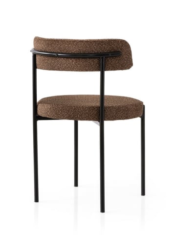 Evila 2-delige set: eetkamerstoelen "Gini" bruin - (B)48,5 x (H)75,5 x (D)50,5 cm