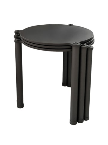 Evila Dreisatztisch "Lavia" in Schwarz - (H)40 x Ø 34 cm