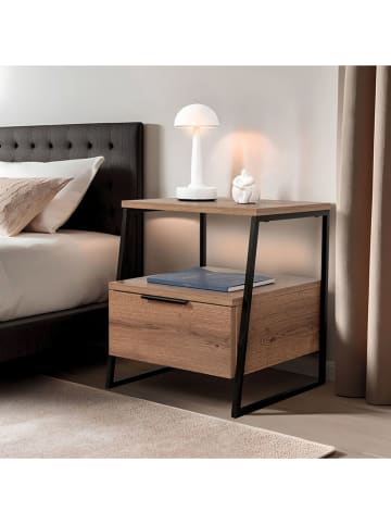 Evila Nachttisch "Pal" in Hellbraun - (B)45 x (H)50 x (T)40 cm