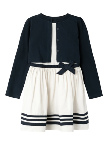name it 2-delige outfit donkerblauw/wit