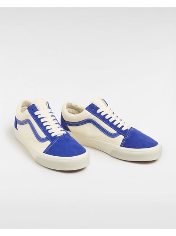 Vans Leder-Sneakers in Creme/ Blau