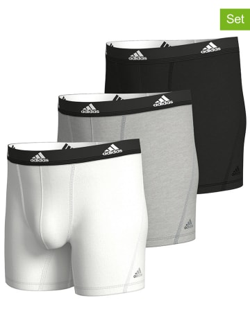 adidas Bokserki (3 pary) w kolorze białym, czarnym i szarym