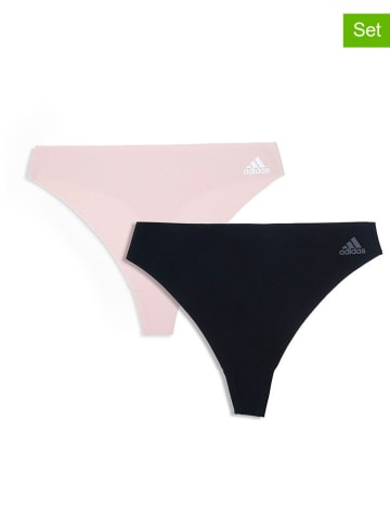 adidas Stringi (2 pary) w kolorze jasnoróżowym i czarnym