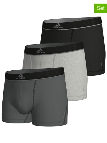 adidas 3er-Set: Boxershorts in Schwarz/ Grau/ Anthrazit