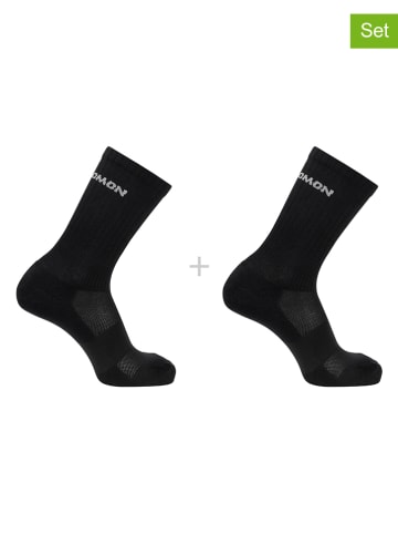 SALOMON 2er-Set: Funktionssocken "Evasion Crew" in Schwarz