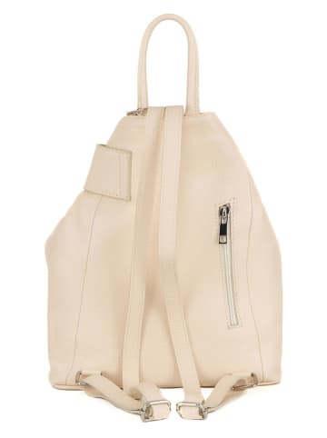 Mia Tomazzi Leder-Rucksack in Beige - (B)28 x (H)35 x (T)13 cm