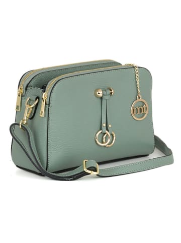 Mia Tomazzi Leder-Umhängetasche in Mint - (B)24 x (H)16 x (T)8 cm
