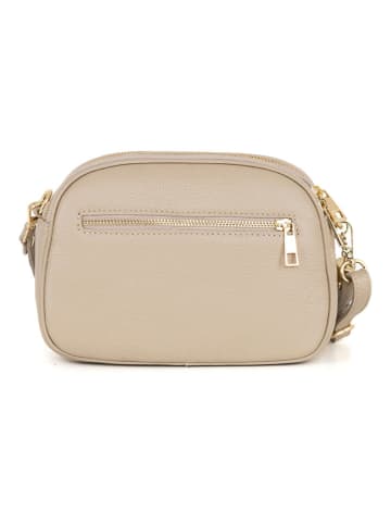 Mia Tomazzi Leren schoudertas beige - (B)22,5 x (H)16 x (D)7 cm