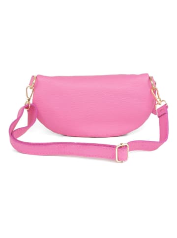 Mia Tomazzi Leder-Brustbeutel in Rosa - (B)23 x (H)13 x (T)2 cm