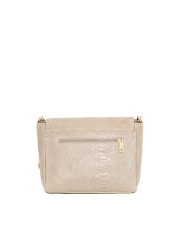 Mia Tomazzi Leren schoudertas "Marostica" beige - (B)26 x (H)21 x (D)10 cm