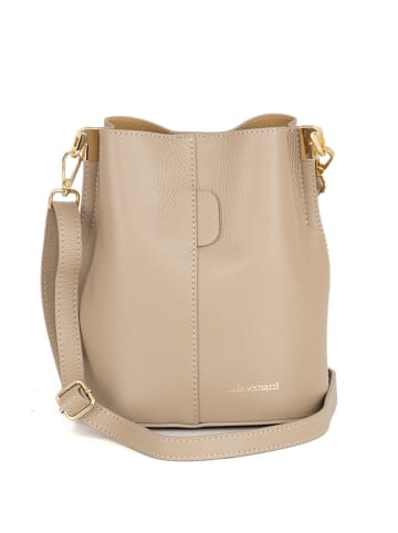 Mia Tomazzi Leder-Umhängetasche "Vepra" in Beige - (B)20 x (H)23 x (T)14 cm