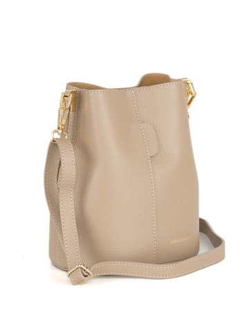 Mia Tomazzi Leder-Umhängetasche "Vepra" in Beige - (B)20 x (H)23 x (T)14 cm