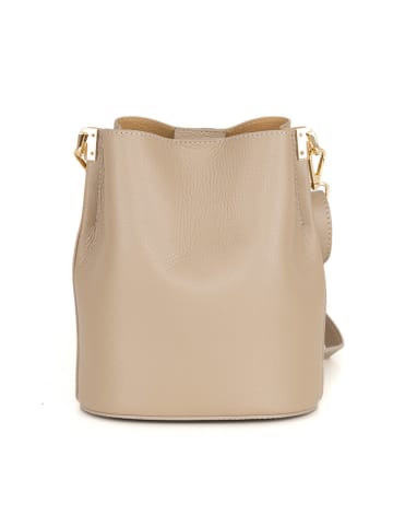Mia Tomazzi Leder-Umhängetasche "Vepra" in Beige - (B)20 x (H)23 x (T)14 cm