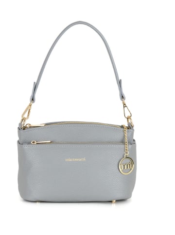 Mia Tomazzi Leren schoudertas "Bardolino" grijs - (B)25 x (H)17 x (D)13 cm