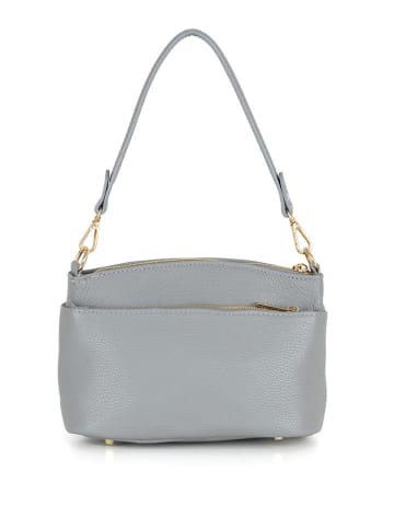 Mia Tomazzi Leren schoudertas "Bardolino" grijs - (B)25 x (H)17 x (D)13 cm