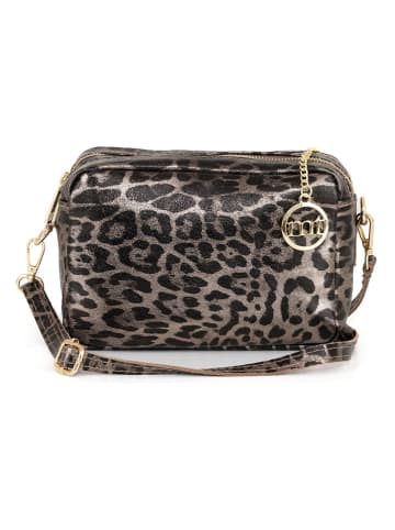 Mia Tomazzi Leren schoudertas taupe - (B)22 x (H)15 x (D)10 cm