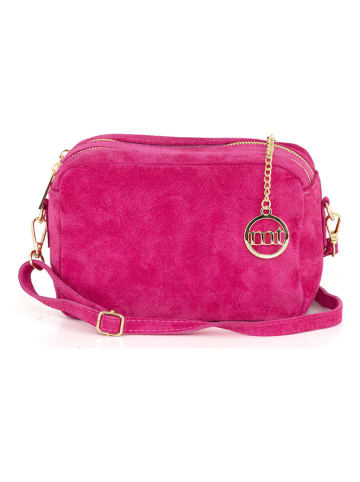 Mia Tomazzi Leder-Umhängetasche in Fuchsia - (B)23 x (H)16 x (T)11 cm