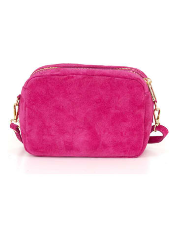 Mia Tomazzi Leder-Umhängetasche in Fuchsia - (B)23 x (H)16 x (T)11 cm