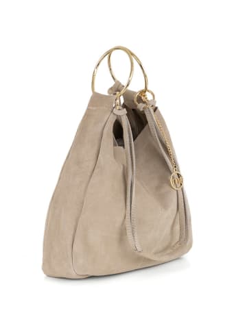 Mia Tomazzi Leder-Henkeltasche "Tarabella" in Beige - (B)34 x (H)30 x (T)11 cm