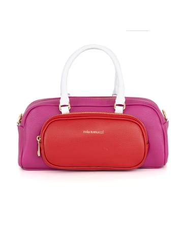 Mia Tomazzi Leder-Henkeltasche "Barellai" in Pink/ Rot - (B)29 x (H)13 x (T)9 cm
