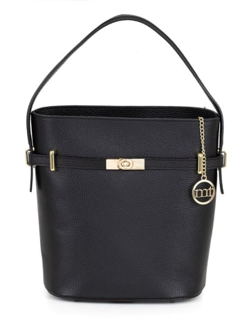 Mia Tomazzi Leder-Henkeltasche "Lattanzio" in Schwarz - (B)30 x (H)27 x (T)16 cm