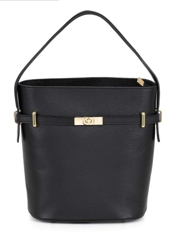Mia Tomazzi Skórzana torebka "Lattanzio" w kolorze czarnym - 30 x 27 x 16 cm