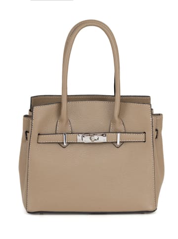 Mia Tomazzi Leder-Henkeltasche "Fraccaroli" in Beige - (B)24 x (H)21 x (T)12 cm