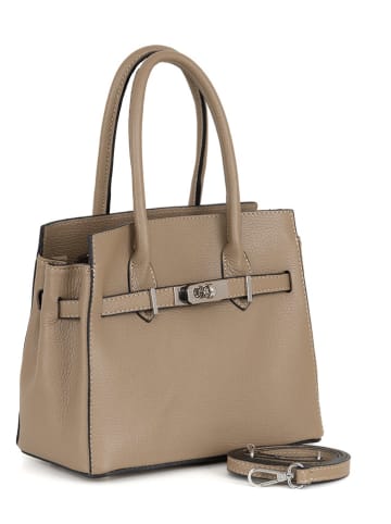 Mia Tomazzi Leder-Henkeltasche "Fraccaroli" in Beige - (B)24 x (H)21 x (T)12 cm