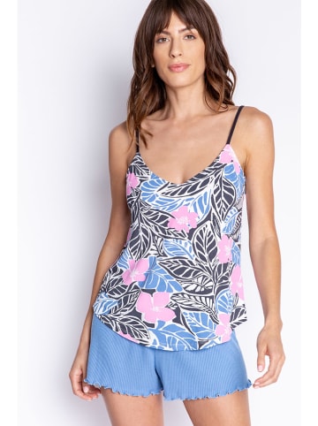 PJ Salvage Pyjamatop donkerblauw/blauw/lichtroze