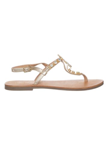 Patrizia Pepe Leder-Zehensandalen in Silber